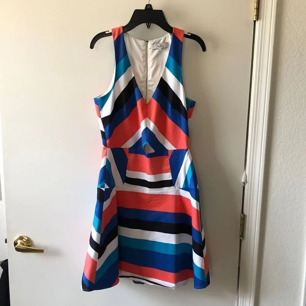 Parker Multicolor Striped Dress Size M GUC